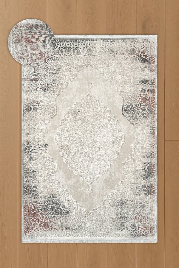 Atlas Halı Çınar CY05A Antrasit Gri Akrilik Modern Desenli Makine Halısı