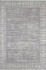 Gümüşsuyu Halı İpekzade100 11379 Gri Doğal İplik Premium Şık Modern Çerçeveli Halı