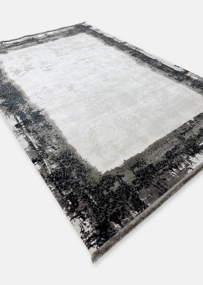 Pierre Cardin Halı Monet MT40B Siyah Gri Modern Desenli Şık Makine Dokuması Halı