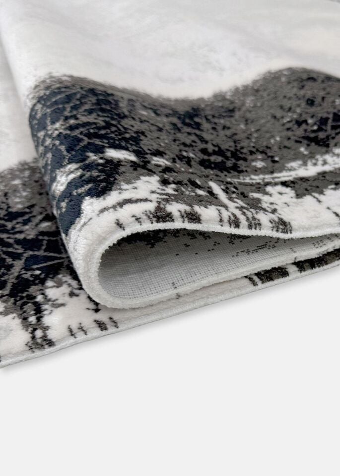 Pierre Cardin Halı Monet MT40B Siyah Gri Modern Desenli Şık Makine Dokuması Halı