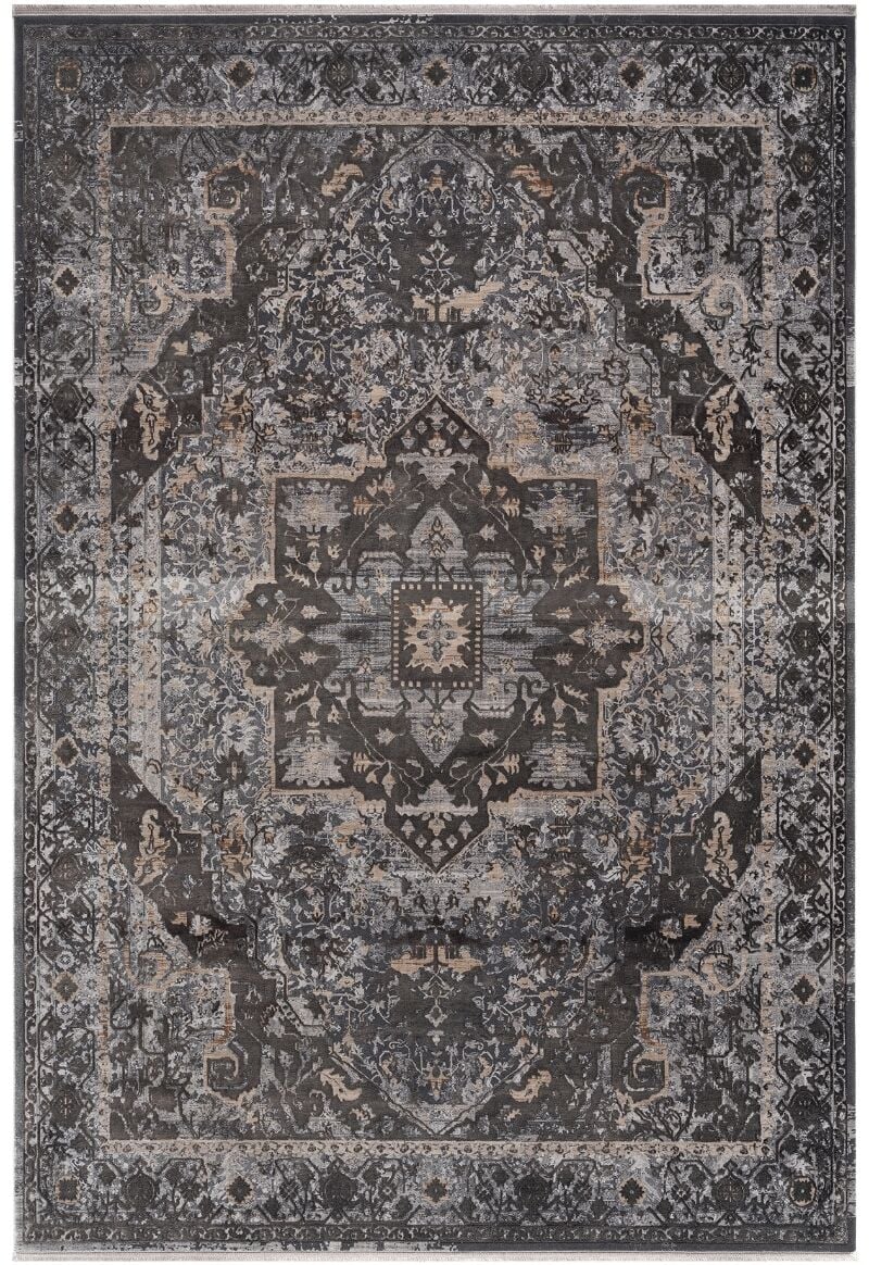 Elexus Halı Diamond 4140 Siyah Akrilik Viskon Pamuk Taban Modern Desenli Şık Halı