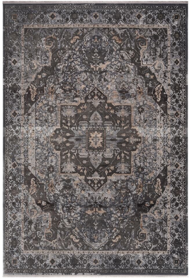 Elexus Halı Diamond 4140 Siyah Akrilik Viskon Pamuk Taban Modern Desenli Şık Halı