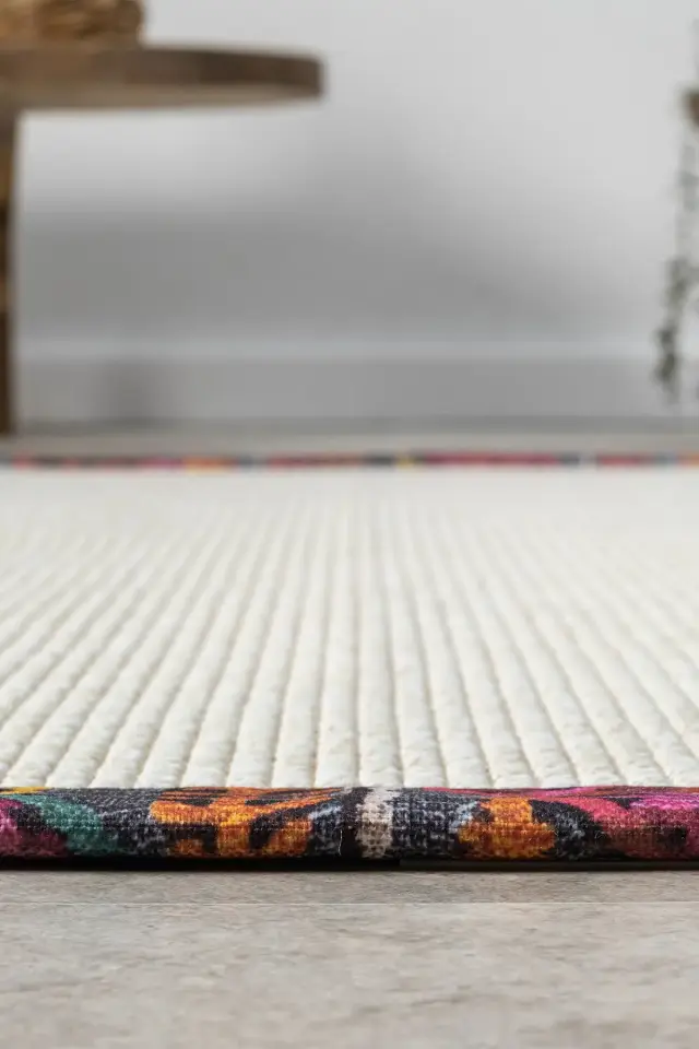 Seyran Halı Bombay 664 Krem Multi Bordürlü Kolay Temizlenen Hav Toz Vermez Sisal Halı
