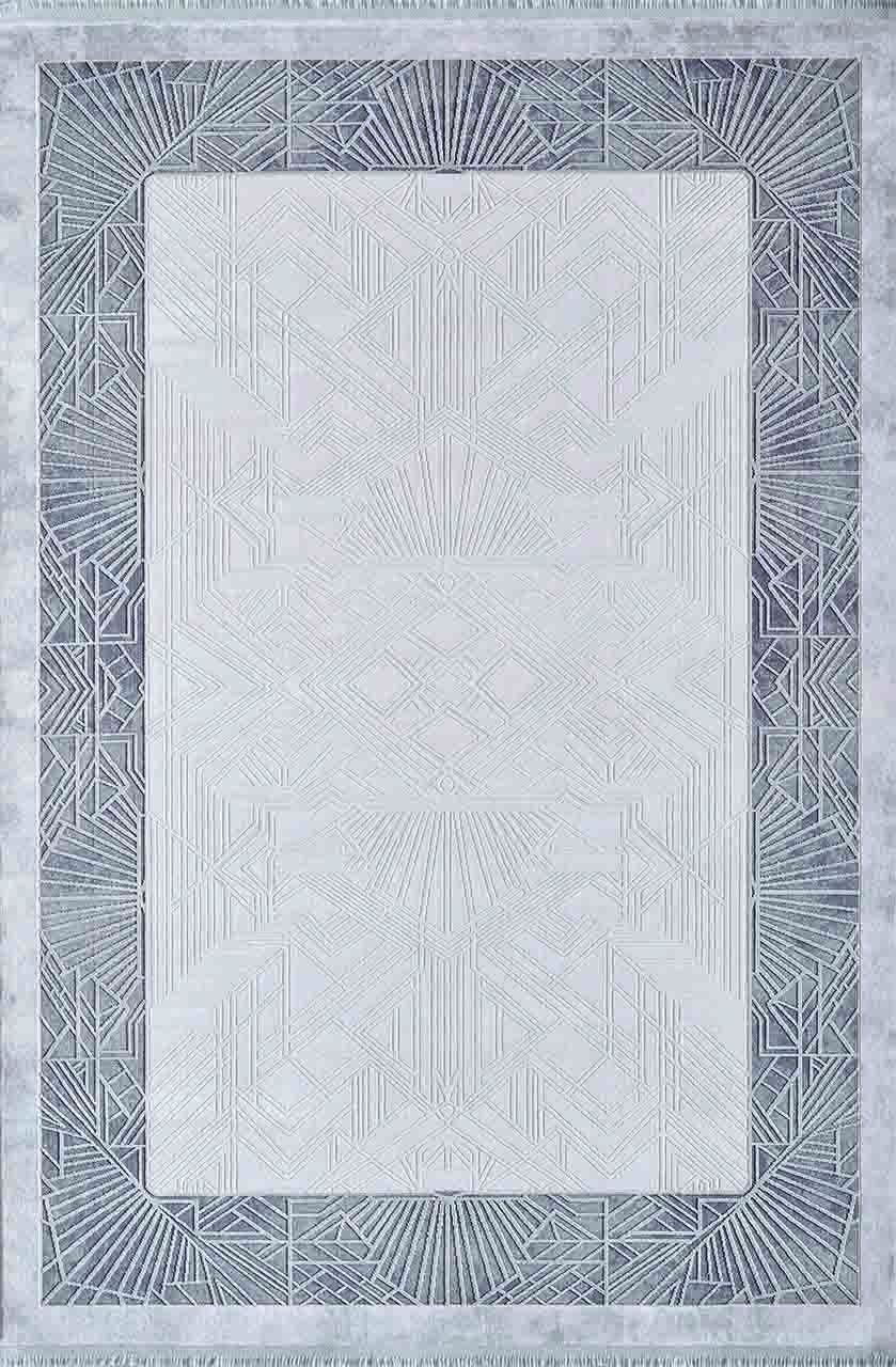 Artemis Halı Alegra 9113C Krem Gri Viskon Akrilik Çerçeveli Yumuşak Dokulu Modern Şık Halı