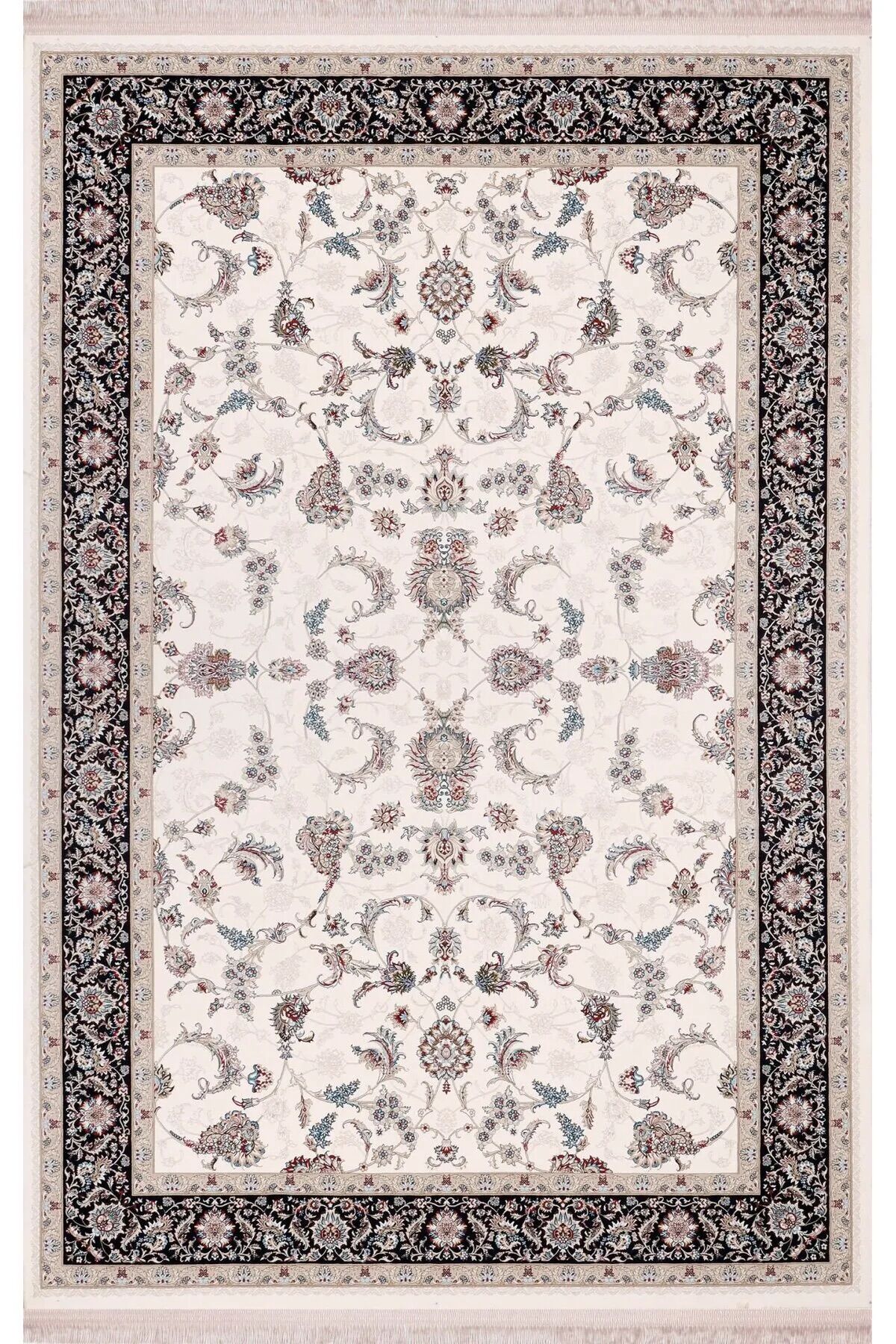 eHalıcım İstanbul İS38833A Beyaz Klasik Özel Tezgah Salon Halısı