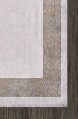 Artemis Halı Alegra 9113D Gri Gold Viskon Akrilik Çerçeveli Yumuşak Dokulu Modern Şık Halı