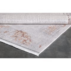 Gümüşsuyu Halı Legro 11535 Bakır Akrilik Modern Çerçeveli Saçaklı Dokuma Taban Halı