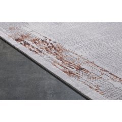 Gümüşsuyu Halı Legro 11535 Bakır Akrilik Modern Çerçeveli Saçaklı Dokuma Taban Halı