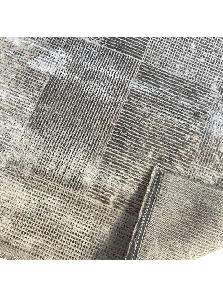 Elexus Halı Valesco 3935 Gri Akrilik Viskon Yüksek Kaliteli ve Şık Modern Salon Halısı