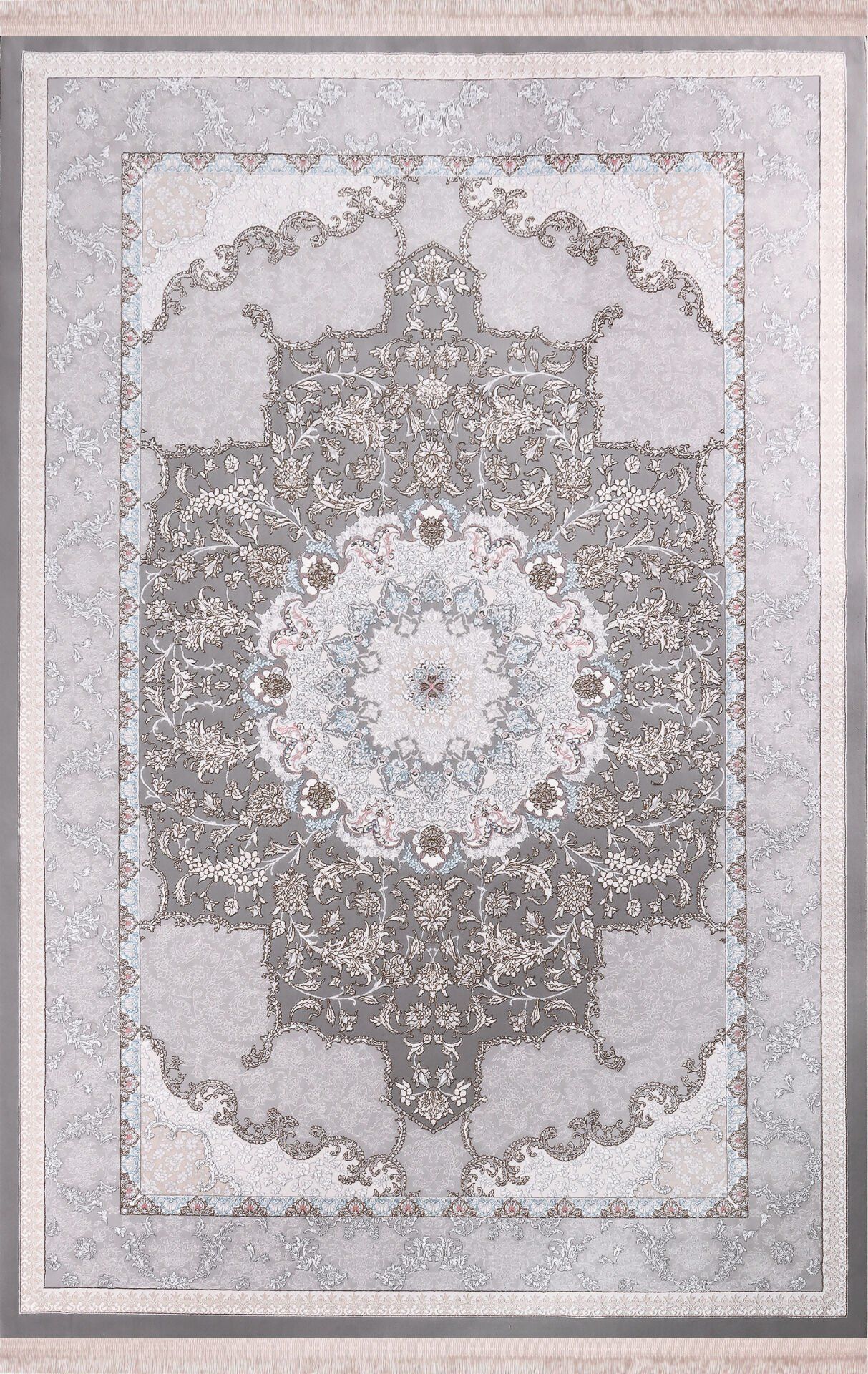 eHalıcım İstanbul İS38520B Gri Klasik Özel Tezgah Salon Halısı