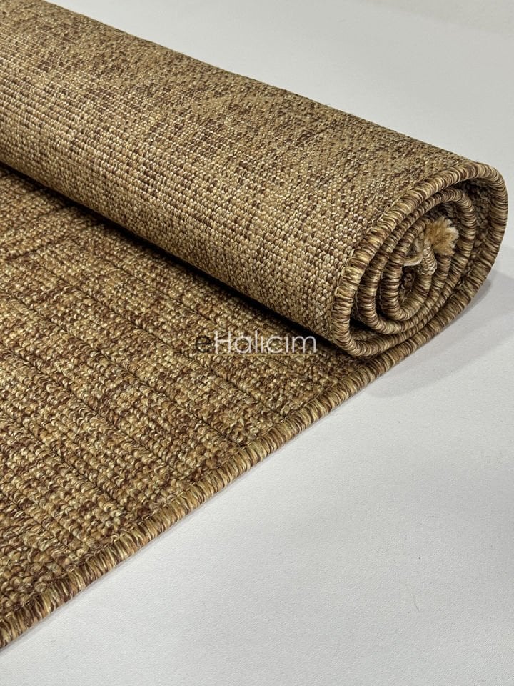 Seyran Halı Loopy 623 Kahve Jüt Modern Desenli Saçaklı Şık Halı