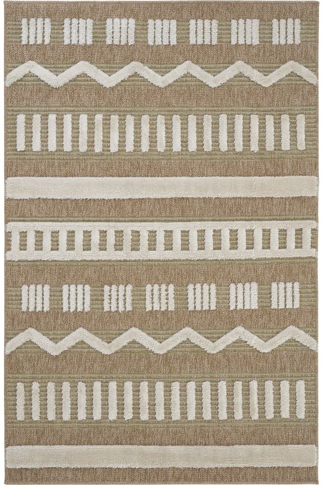 eHalıcım Ganj GN0676Y Yeşil Kolay Temizlenen Hav Toz Vermez Etnik Halı