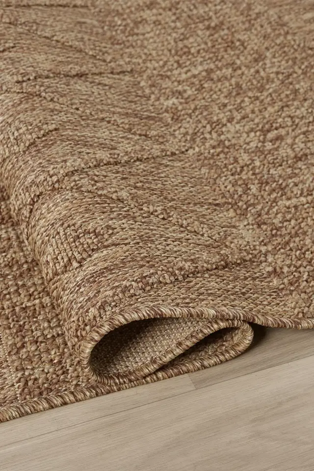 Seyran Halı Loopy 620 Kahve Jüt Modern Desenli Saçaklı Şık Halı