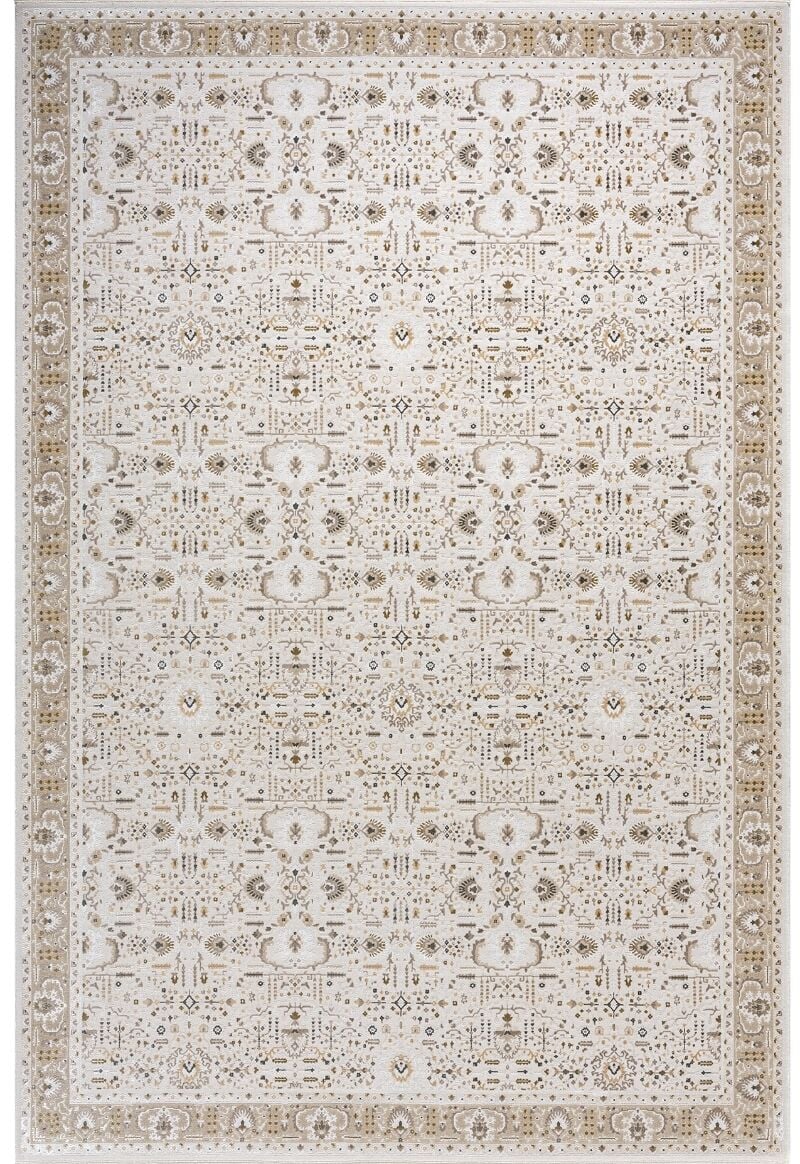 Elexus Halı Woolly 4123 Krem Akrilik Viskon Yumuşak Dokulu Modern Halı