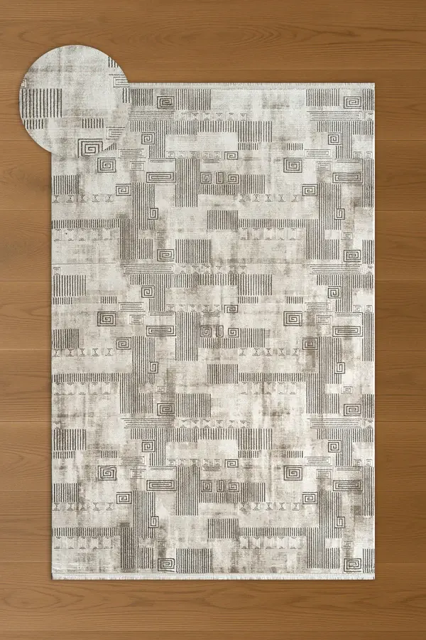 Atlas Halı Estefan EU01B Bej Kahverengi Akrilik Premium Modern Salon ve Oturma Odası Halısı