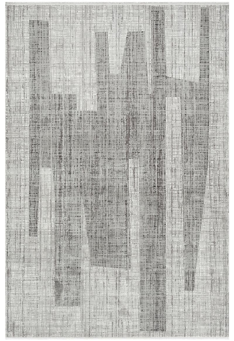 Elexus Halı Valesco 3937 Gri Akrilik Viskon Yüksek Kaliteli ve Şık Modern Salon Halısı