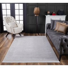 Gümüşsuyu Halı Legro 11537 Krem Akrilik Modern Çerçeveli Saçaklı Dokuma Taban Halı