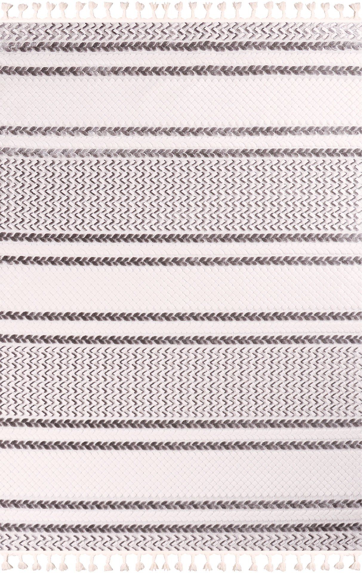 Nexus Halı Gumin 4816 Gri Polyester Sisal İplik Saçaklı Halı