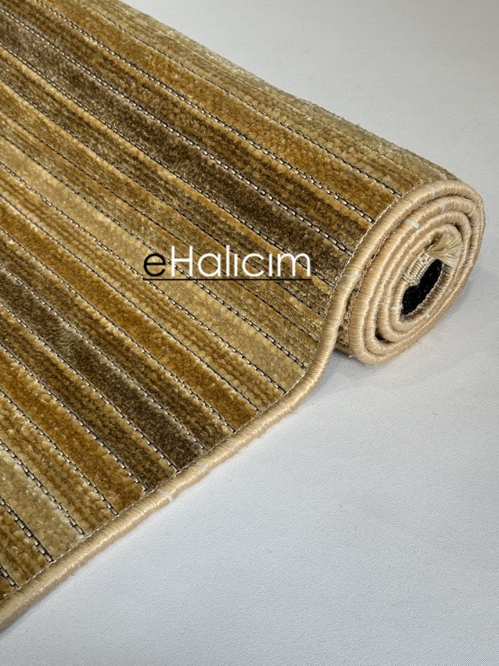 Luxess Halı Cool 402 Gold Pamuk Şönil Polyester Modern Yumuşak Dokulu Kilim