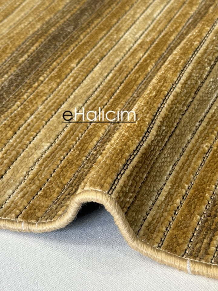 Luxess Halı Cool 402 Gold Pamuk Şönil Polyester Modern Yumuşak Dokulu Kilim