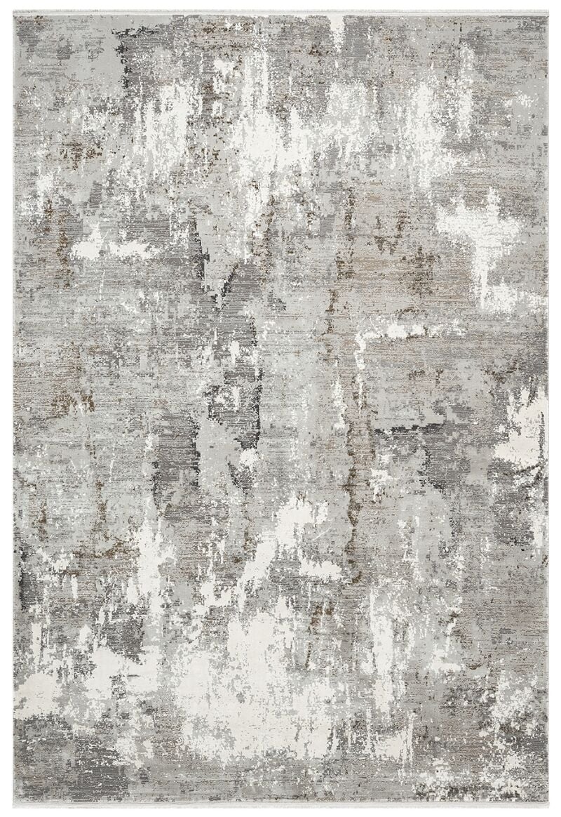 Elexus Halı Valesco 3938 Gri Bej Akrilik Viskon Yüksek Kaliteli ve Şık Modern Salon Halısı