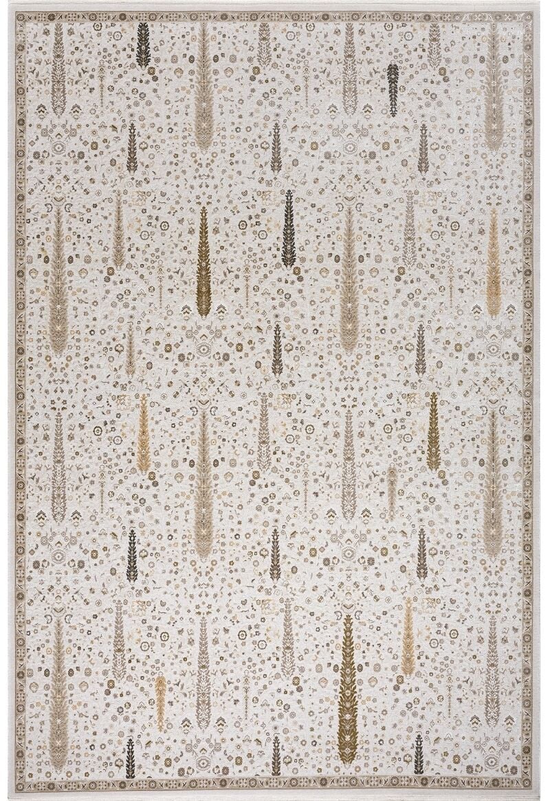 Elexus Halı Woolly 4122 Krem Akrilik Viskon Yumuşak Dokulu Modern Halı