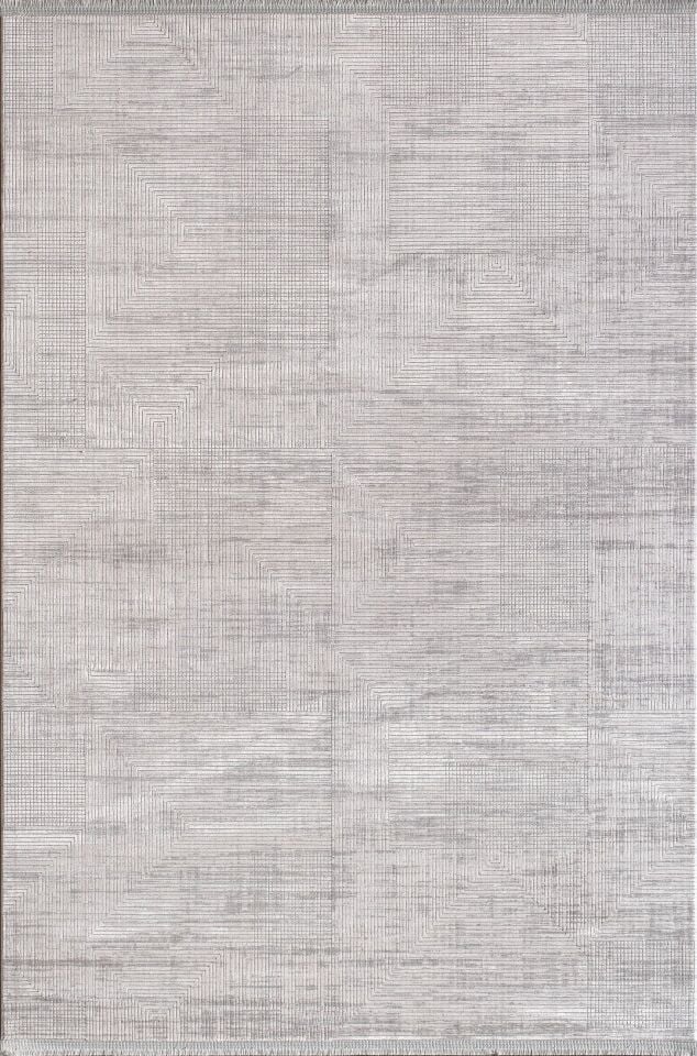 Artemis Halı Davina 09784C  Krem Gri Viskon Akrilik Yumuşak Dokulu Modern Oturma Odası ve Salon Halısı