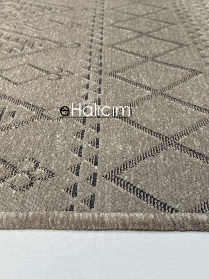 Luxess Halı Cool 405 Vizon Pamuk Şönil Polyester Modern Yumuşak Dokulu Kilim
