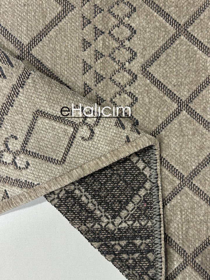 Luxess Halı Cool 405 Vizon Pamuk Şönil Polyester Modern Yumuşak Dokulu Kilim