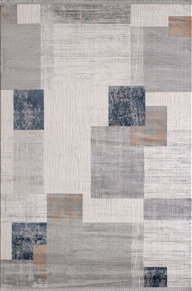 Artemis Halı Davina 09789A Gri Mavi Viskon Akrilik Yumuşak Dokulu Modern Oturma Odası ve Salon Halısı