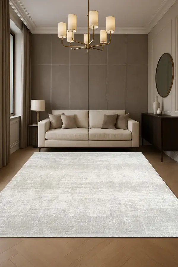 Atlas Halı Estefan EU04A Krem Gri Akrilik Premium Modern Salon ve Oturma Odası Halısı