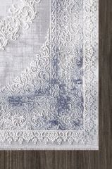 Artemis Halı Dior 5860A Mavi Gri Akrilik Çerçeveli Klasik Oturma Odası ve Salon Halısı