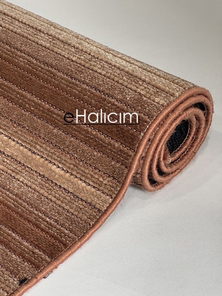 Luxess Halı Cool 402 Taba Pamuk Şönil Polyester Modern Yumuşak Dokulu Kilim