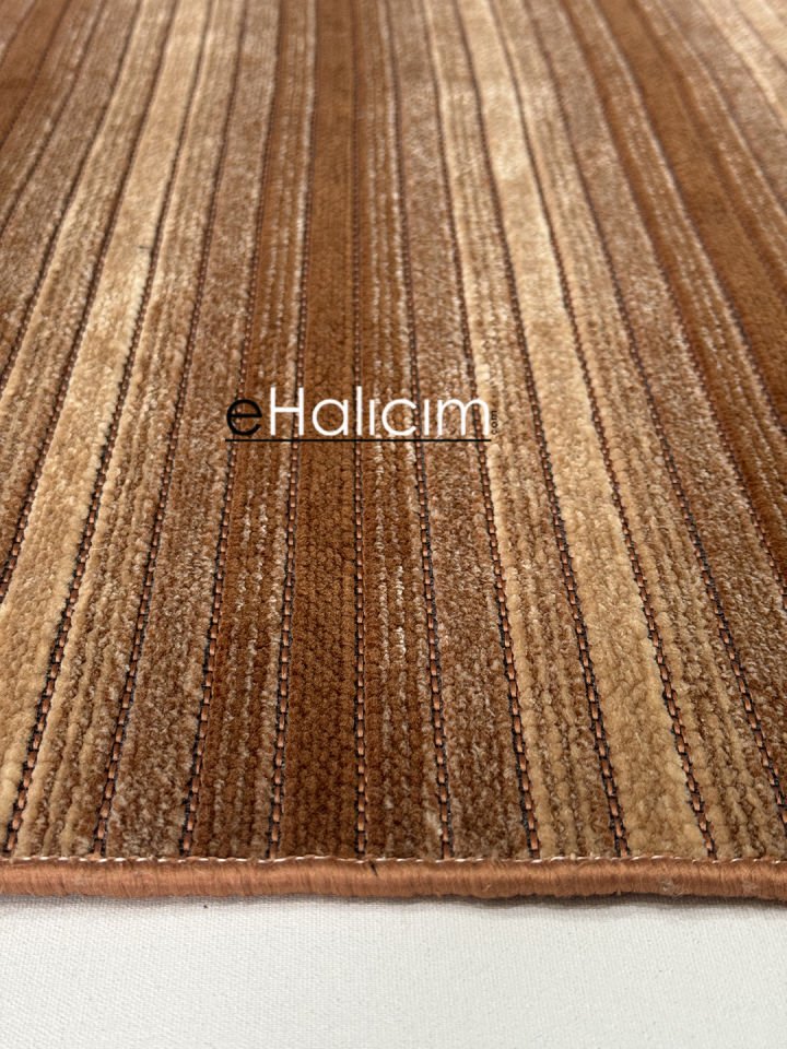 Luxess Halı Cool 402 Taba Pamuk Şönil Polyester Modern Yumuşak Dokulu Kilim