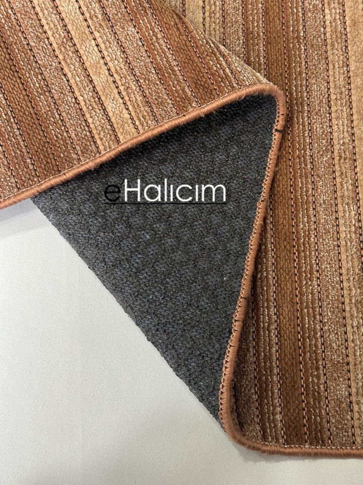 Luxess Halı Cool 402 Taba Pamuk Şönil Polyester Modern Yumuşak Dokulu Kilim