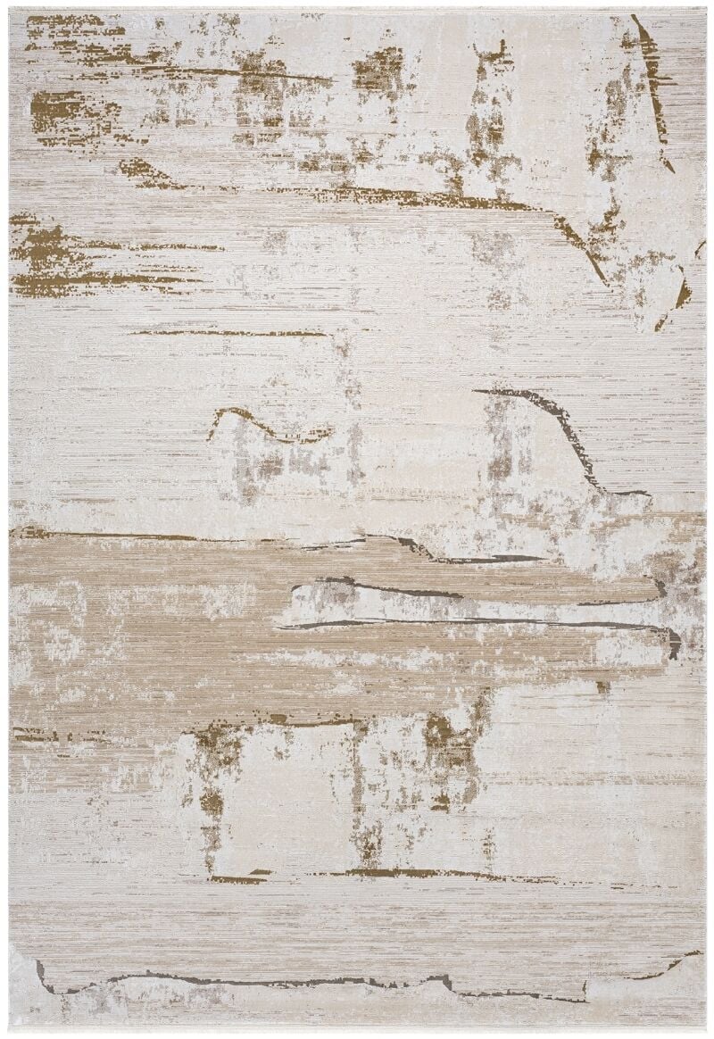 Elexus Halı Woolly 4126 Krem Akrilik Viskon Yumuşak Dokulu Modern Halı