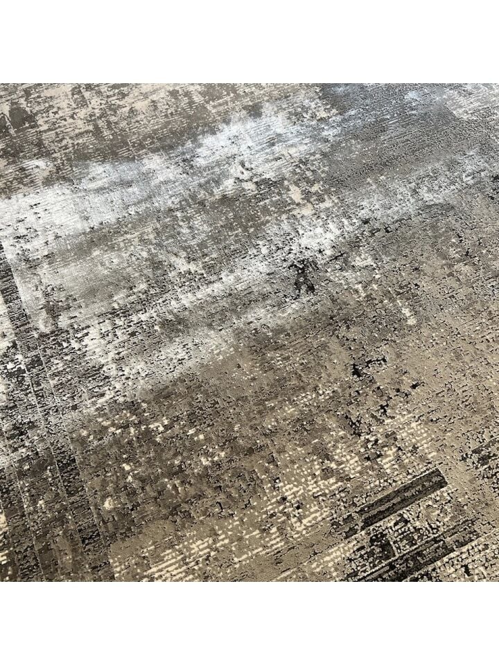 Elexus Halı Valesco 3941 Gri Akrilik Viskon Yüksek Kaliteli ve Şık Modern Salon Halısı