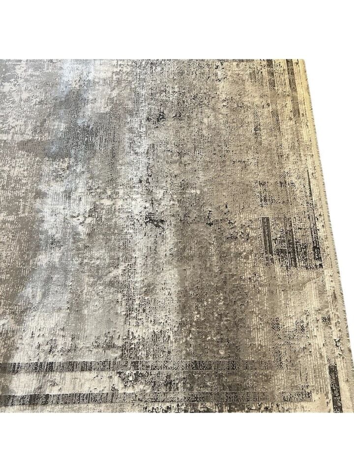 Elexus Halı Valesco 3941 Gri Akrilik Viskon Yüksek Kaliteli ve Şık Modern Salon Halısı