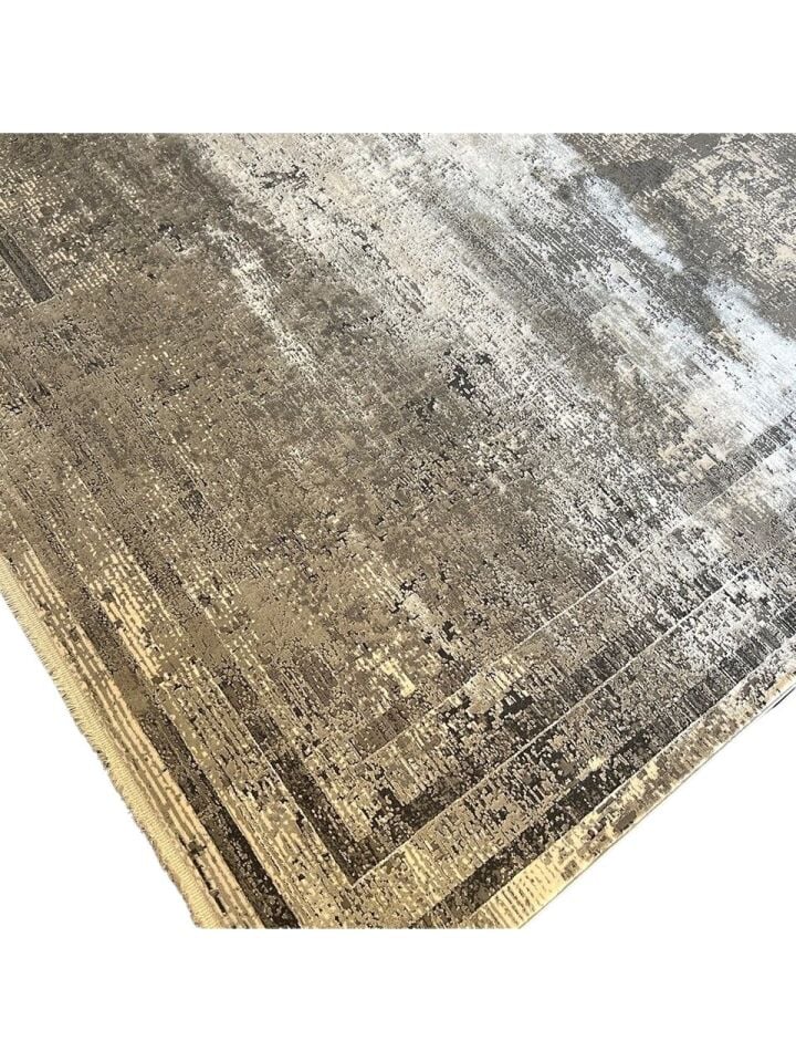 Elexus Halı Valesco 3941 Gri Akrilik Viskon Yüksek Kaliteli ve Şık Modern Salon Halısı