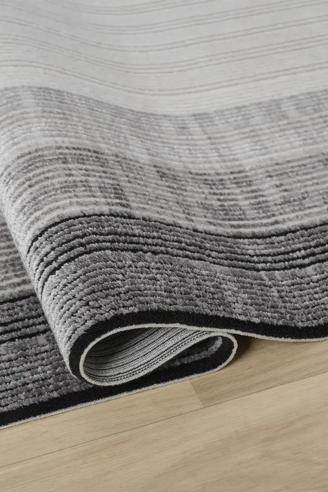 Seyran Halı Zen 7004 Gri Akrilik Bambu İplik Yüksek Kaliteli Çerçeveli Modern Halı