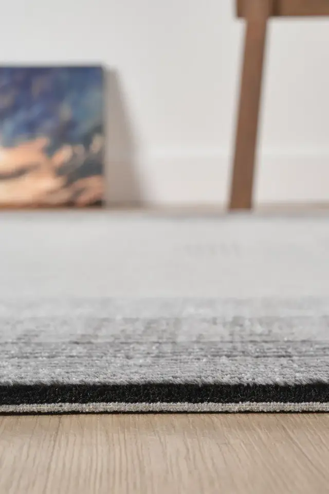 Seyran Halı Zen 7004 Gri Akrilik Bambu İplik Yüksek Kaliteli Çerçeveli Modern Halı