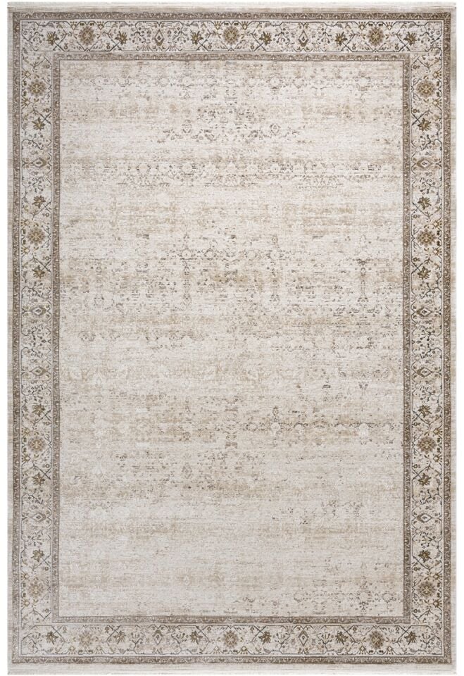 Elexus Halı Woolly 4127 Krem Akrilik Viskon Yumuşak Dokulu Modern Halı