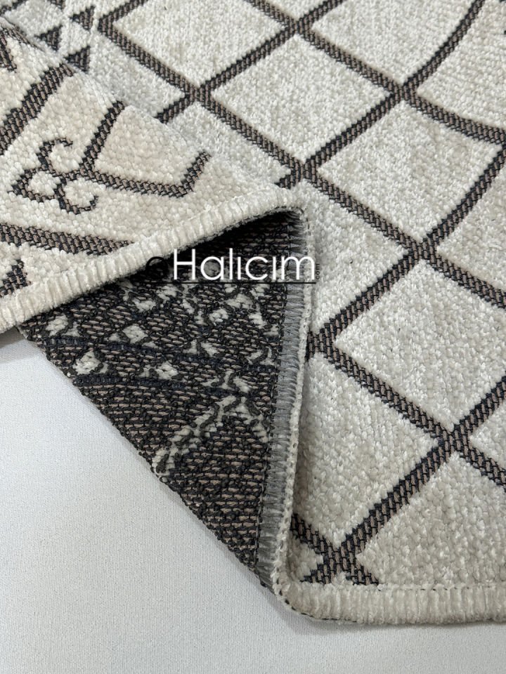 Luxess Halı Cool 405 Krem Pamuk Şönil Polyester Modern Yumuşak Dokulu Kilim