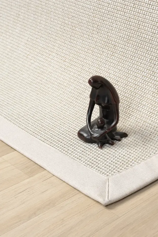 Seyran Halı Bombay 664 Krem Krem Bordürlü Kolay Temizlenen Hav Toz Vermez Sisal Yolluk