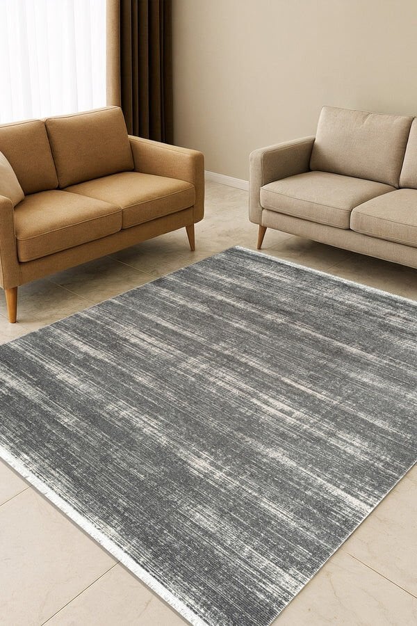 Atlas Halı Estefan EU05B Antrasit Gri Akrilik Premium Modern Salon ve Oturma Odası Halısı