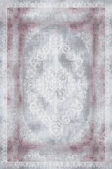 Artemis Halı Dior 5860C Vişne Gri Akrilik Çerçeveli Klasik Oturma Odası ve Salon Halısı