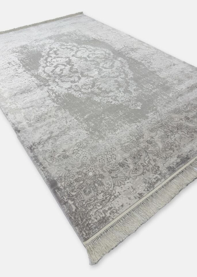 Pierre Cardin Halı Voila ZQ01C Gri Modern ve Geleneksel Desenli Yüksek Kaliteli Halı