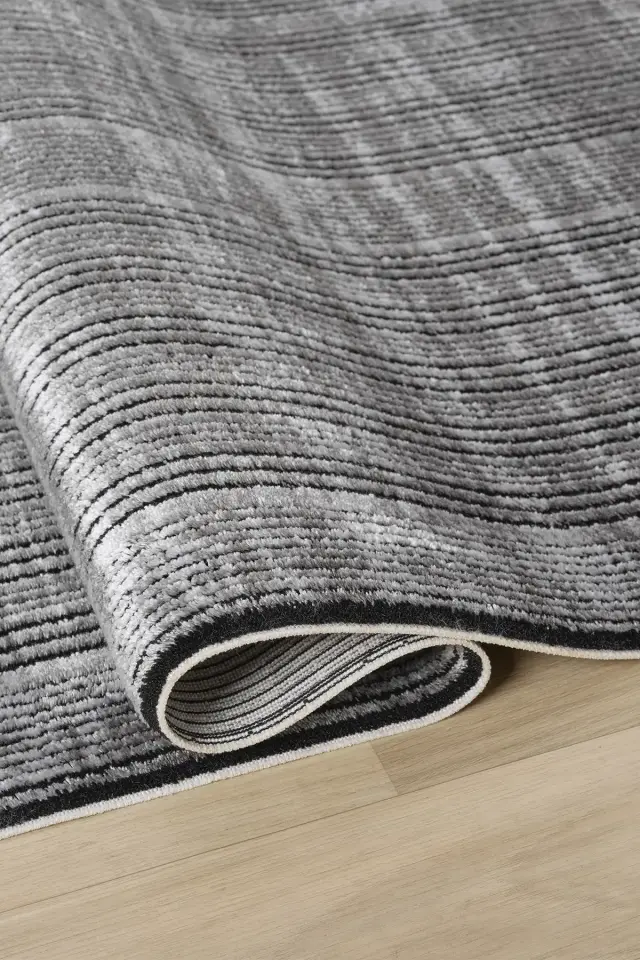 Seyran Halı Zen 7005 Antrasit Akrilik Bambu İplik Yüksek Kaliteli Modern Halı