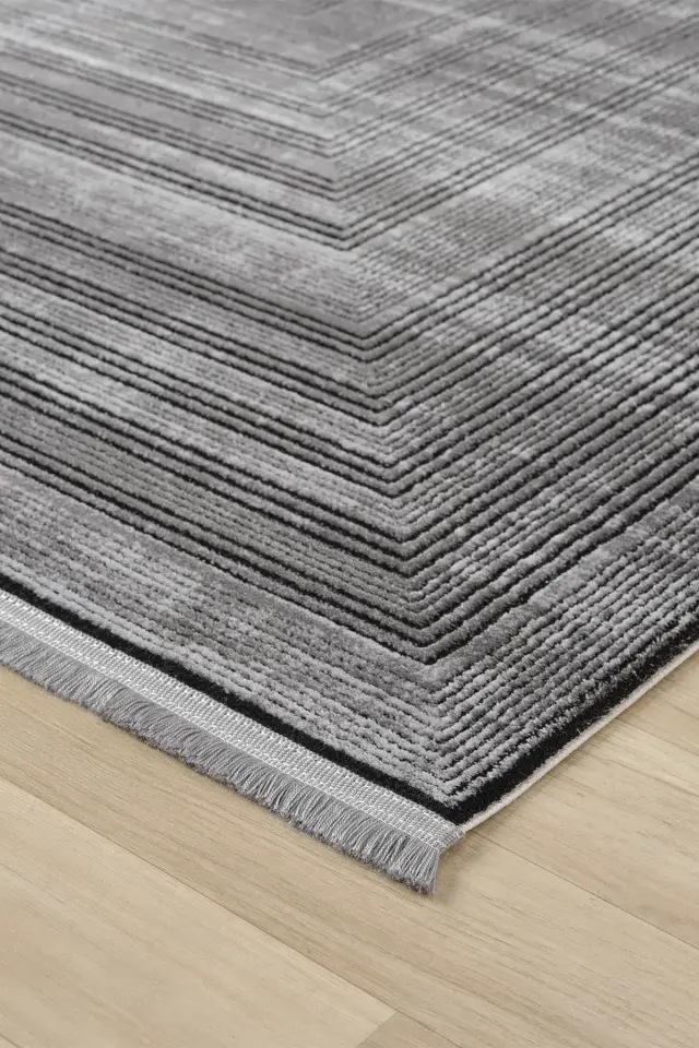 Seyran Halı Zen 7005 Antrasit Akrilik Bambu İplik Yüksek Kaliteli Modern Halı