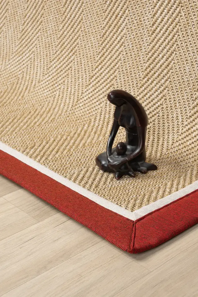 Seyran Halı Bombay 665 Bej Bordo Krem Bordürlü Kolay Temizlenen Hav Toz Vermez Sisal Yolluk